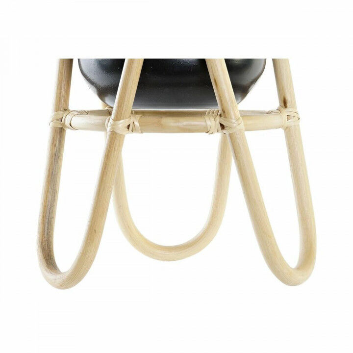 Blumentopf DKD Home Decor natürlich Schwarz Metall Kolonial Bambus (26 x 26 x 40 cm)