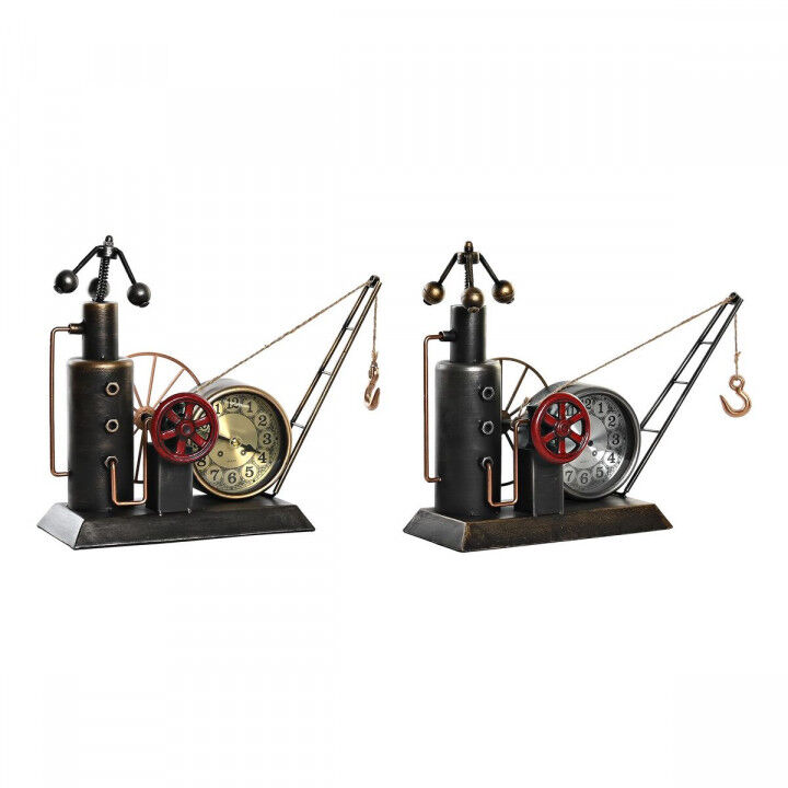 Tafelklok DKD Home Decor Gouden Zilverkleurig Vintage (2 Stuks)