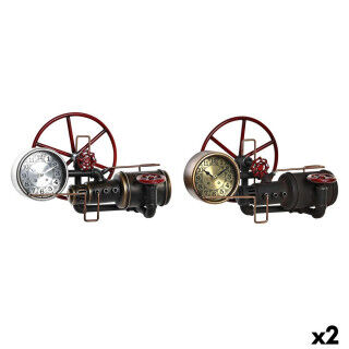 Tafelklok DKD Home Decor Gouden Zilverkleurig Vintage (2 Stuks)