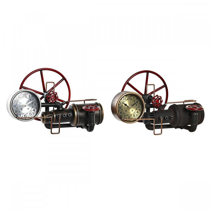 Tafelklok DKD Home Decor Gouden Zilverkleurig Vintage (2 Stuks)