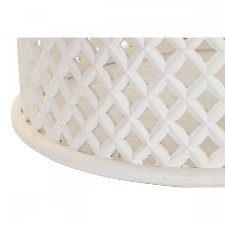 Table Basse DKD Home Decor Blanc Naturel Aluminium Bois de manguier 81 x 81 x 45 cm