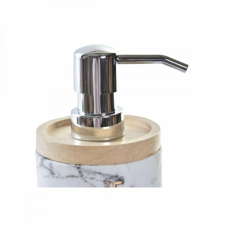 Dispenser di Sapone DKD Home Decor Marmo Bianco Naturale Resina Caucciù Plastica