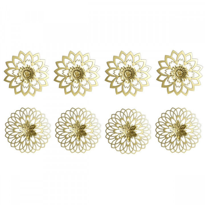 Deko-Figur DKD Home Decor (4 Stücke) (2 Stück) Champagner Gold Polypropylen Neoklassisch (25 x 2 x 25 cm)