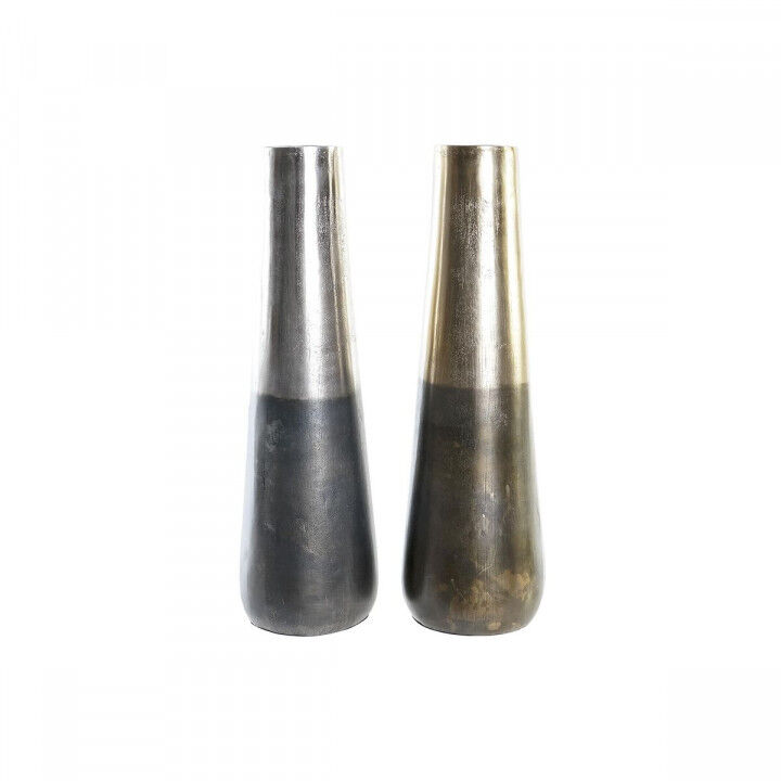 Vase DKD Home Decor 15,5 x 15,5 x 49,5 cm Aluminium Moderne (2 Stück)