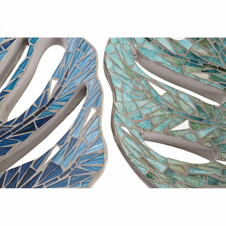 Centre de Table DKD Home Decor Bleu Vert Résine Verre 45 x 36 x 9 cm 43 x 36 x 9 cm (2 Unités)