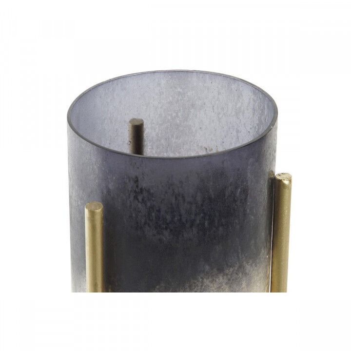 Kerzenschale DKD Home Decor 10 x 10 x 23 cm Kristall Gold Metall zweifarbig