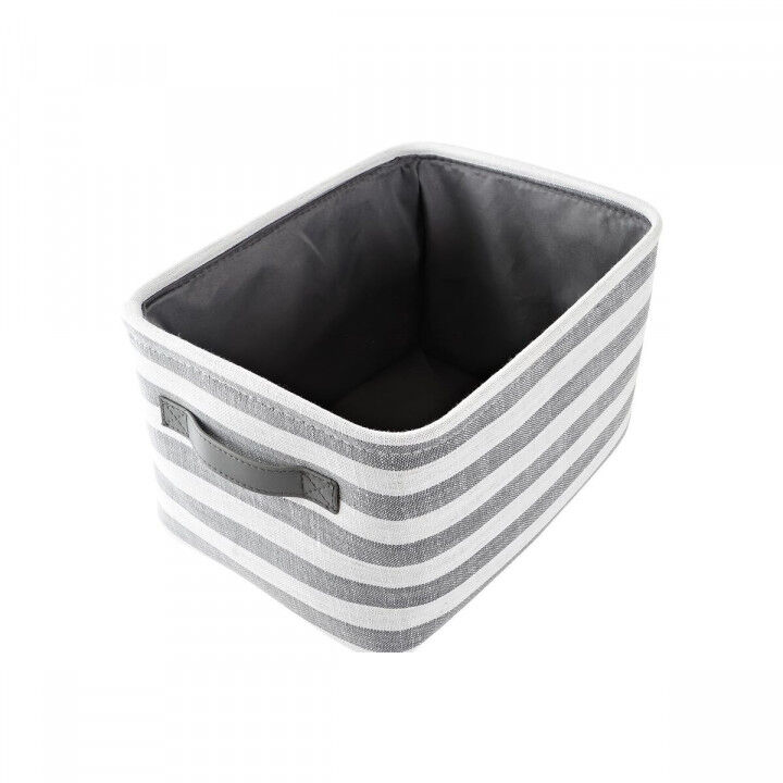 Korb-Set DKD Home Decor Weiß Grau Streifen 42 x 32 x 25 cm 3 Stücke