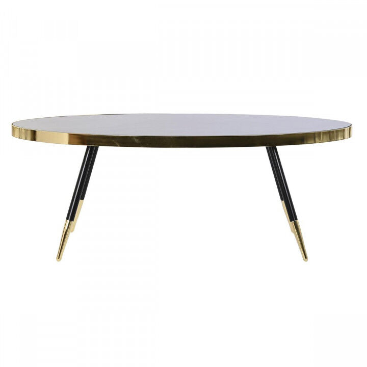 Mesa de Centro DKD Home Decor Negro Dorado Cristal Acero 110 x 50 x 41,5 cm