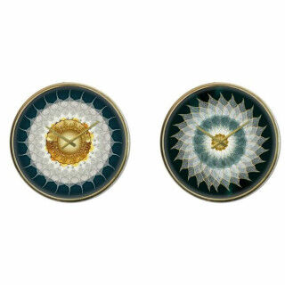 Reloj de Pared DKD Home Decor Cristal Dorado Turquesa Hierro Moderno (2 Unidades) (40 x 6 x 40 cm)