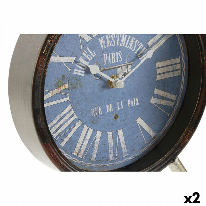 Reloj de Mesa DKD Home Decor Azul Negro Vintage (2 Unidades)
