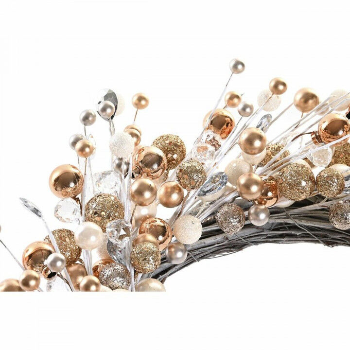 Ghirlanda di Natale DKD Home Decor Metallo Poliestere (40 x 10 x 40 cm) (2 Unità)