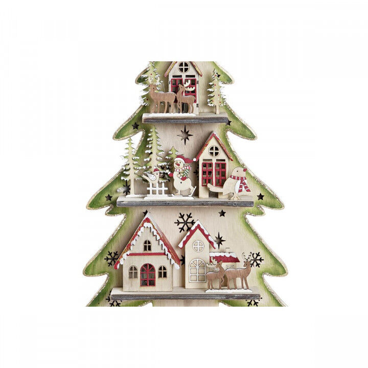Albero di Natale DKD Home Decor Rosso Albero Azzurro Rosa Legno Verde (23 x 9 x 47 cm) (2 Unità)