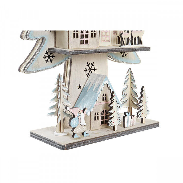 Árbol de Navidad DKD Home Decor Rojo Árbol Azul Rosa Madera Verde (23 x 9 x 47 cm) (2 Unidades)