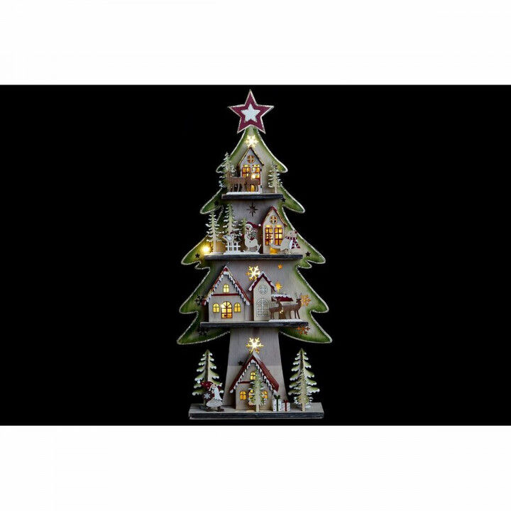 Albero di Natale DKD Home Decor Rosso Albero Azzurro Rosa Legno Verde (23 x 9 x 47 cm) (2 Unità)