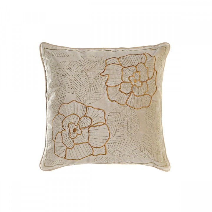 Cuscino DKD Home Decor Dorato 45 x 10 x 45 cm Fiori