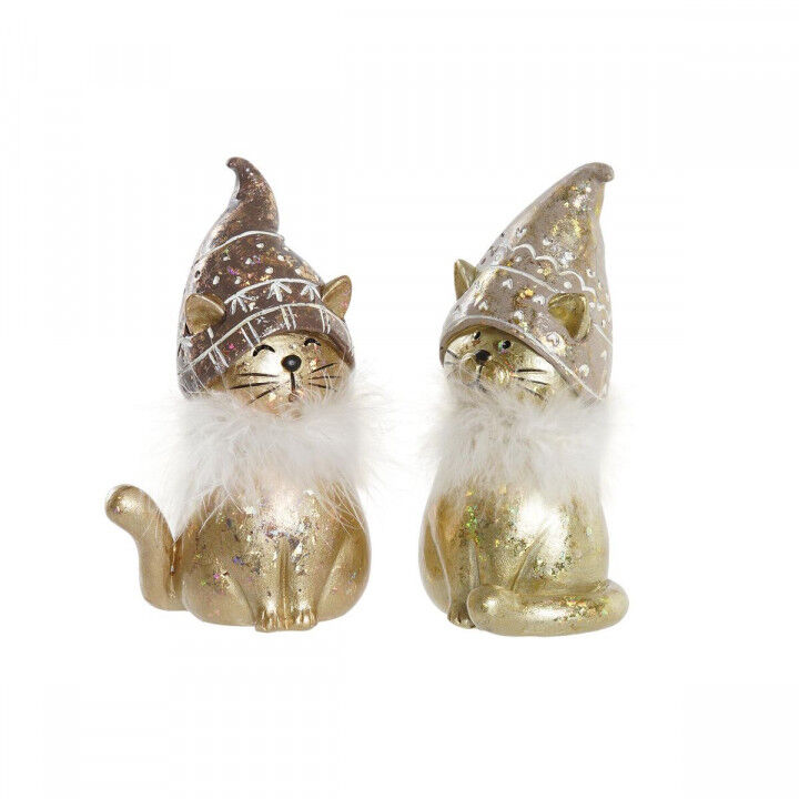 Décorations de Noël DKD Home Decor Résine Chat (9 x 6 x 15 cm) (2 Unités)