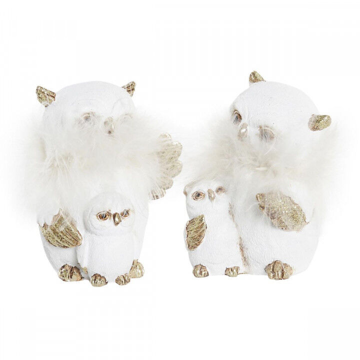 Decorazione Natalizia DKD Home Decor Gufo Resina (7,5 x 7 x 10 cm) (2 Unità)