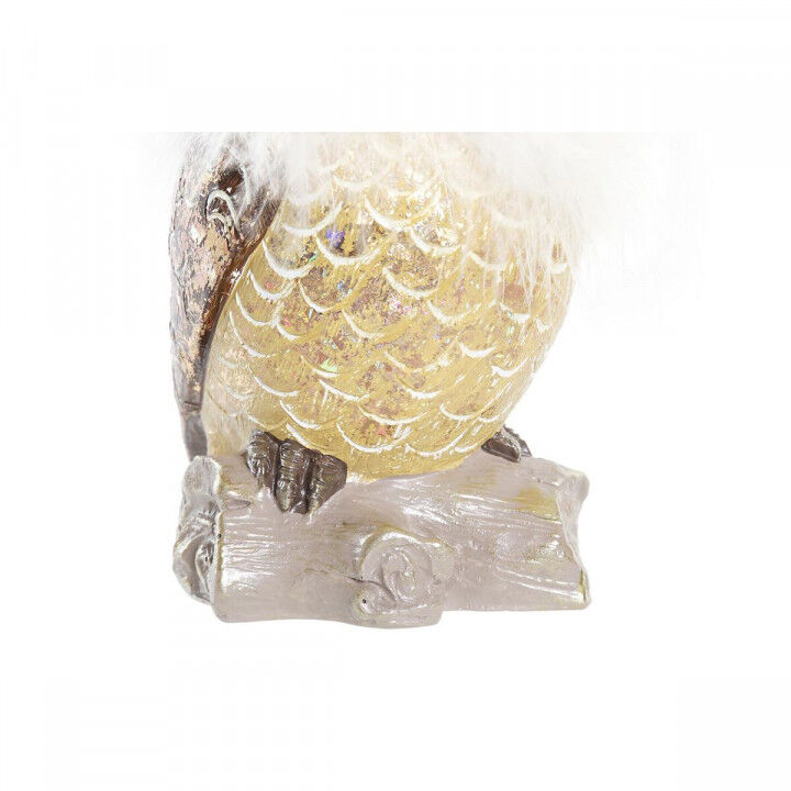 Kerstversiering DKD Home Decor Uil Hars (7,5 x 7,5 x 14 cm) (2 Stuks)