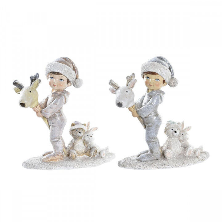 Décorations de Noël DKD Home Decor Résine Enfant (11 x 5,5 x 12 cm) (2 Unités)