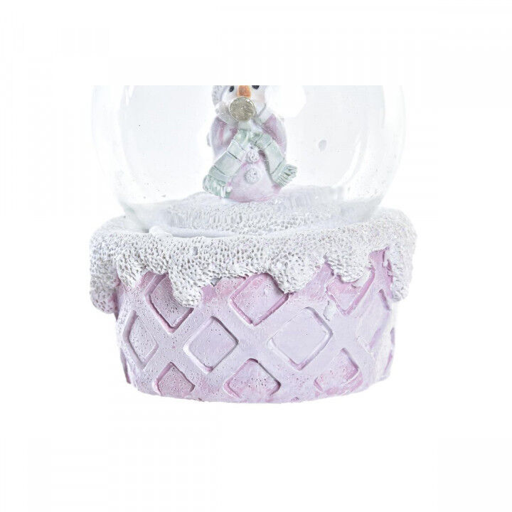 Schneemann DKD Home Decor Weiß Rosa 7 x 7 x 9 cm (2 Stück)