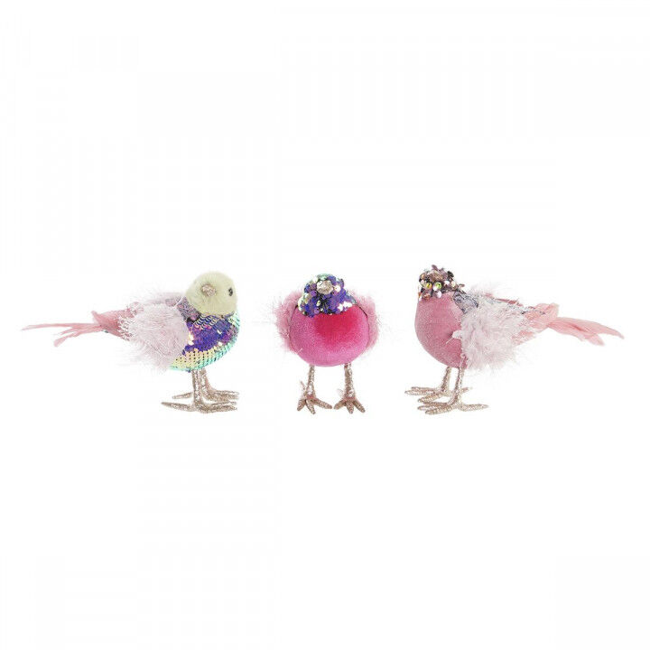 Christmas bauble DKD Home Decor Polyester Bird (18 x 8 x 13 cm) (3) (3 Units)