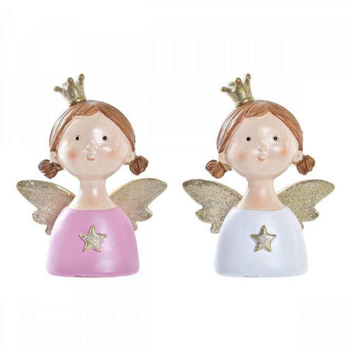 Weihnachtsschmuck DKD Home Decor Harz Engel (9 x 5 x 12 cm) (2 Stück)