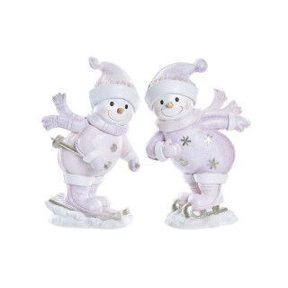 Weihnachtsschmuck DKD Home Decor Harz Schneemann (15 x 13,5 x 24,5 cm) (2 Stück)