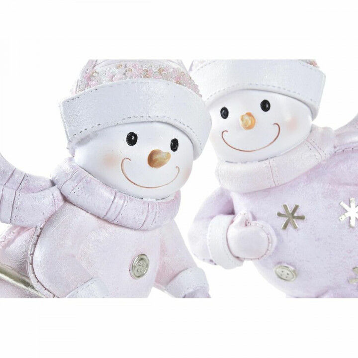 Adorno Navideño DKD Home Decor Resina Muñeco de Nieve (15 x 13,5 x 24,5 cm) (2 Unidades)