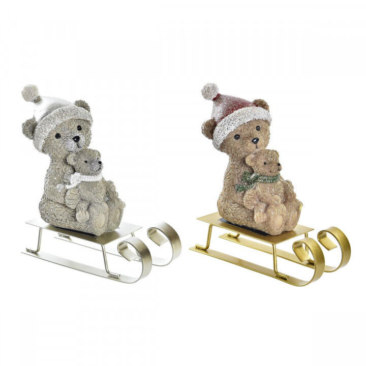 Kerstversiering DKD Home Decor Hars Beer (10 x 4 x 9,5 cm) (2 Stuks)