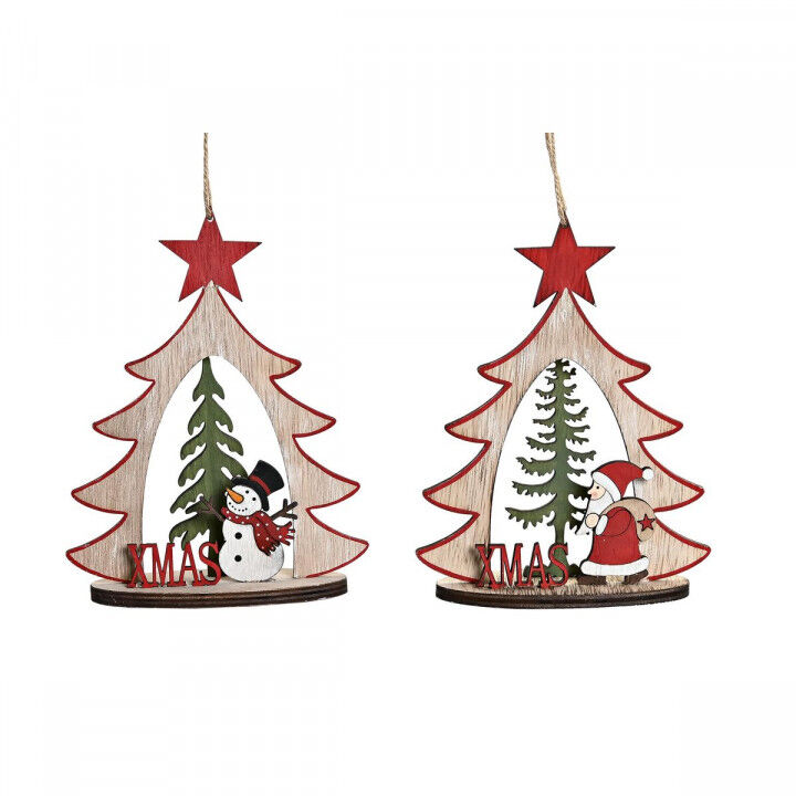 Christmas bauble DKD Home Decor Wood (2 Units) (14 x 6 x 18 cm)