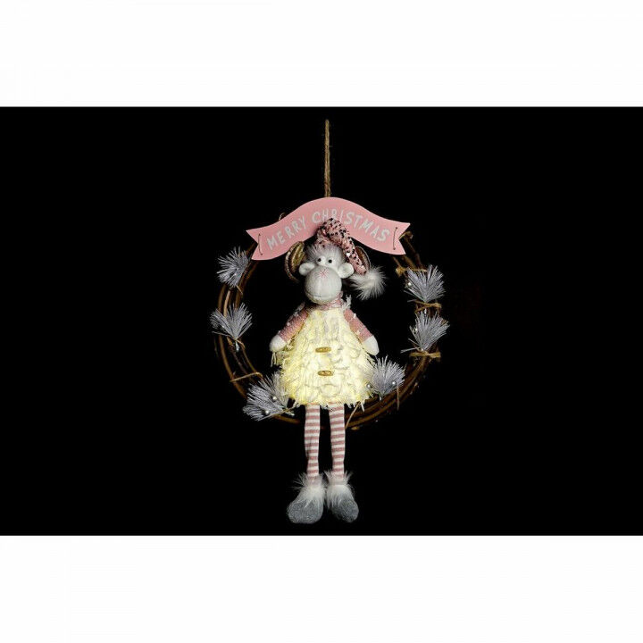 Adorno Navideño DKD Home Decor Ratán (37 x 10 x 38 cm) (3 Unidades)