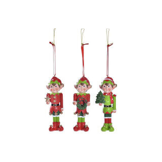Weihnachtsschmuck DKD Home Decor Harz Elf (5 x 4 x 14 cm) (3 Stück)