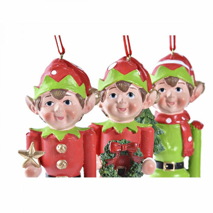 Décorations de Noël DKD Home Decor Résine Elfe (5 x 4 x 14 cm) (3 Unités)