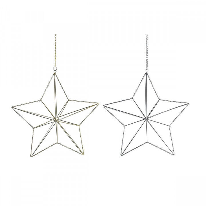 Décorations de Noël DKD Home Decor Métal Étoile (2 Unités) (30 x 11 x 30 cm)