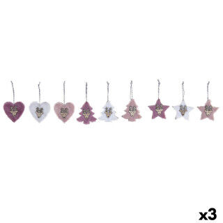 Ensemble Décorations de Noël DKD Home Decor Polyester (22 x 8 x 1 cm) (3 Unités)