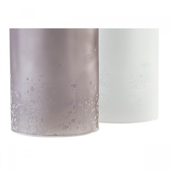 Décoration lumineuse DKD Home Decor Noël Marron Blanc (11 x 11 x 25 cm) (2 Unités)