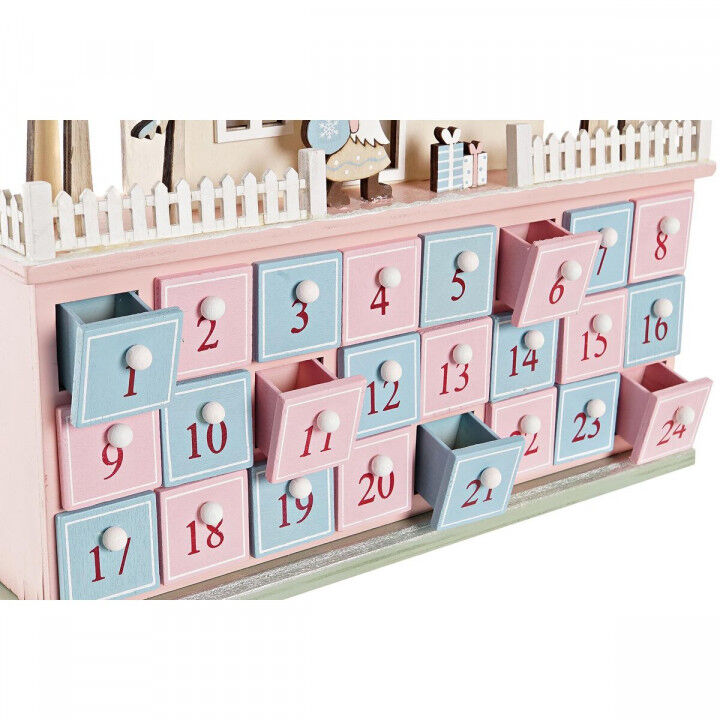 Calendario de Adviento DKD Home Decor Madera Casa (32 x 8 x 33 cm) (2 Unidades)