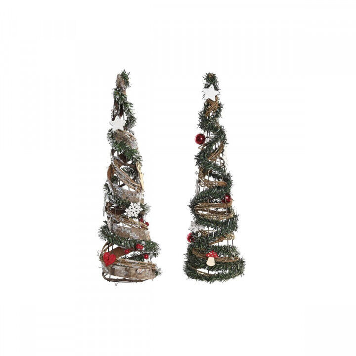 Weihnachtsbaum DKD Home Decor natürlich Rot Metall grün (14 x 14 x 51 cm) (2 Stück)