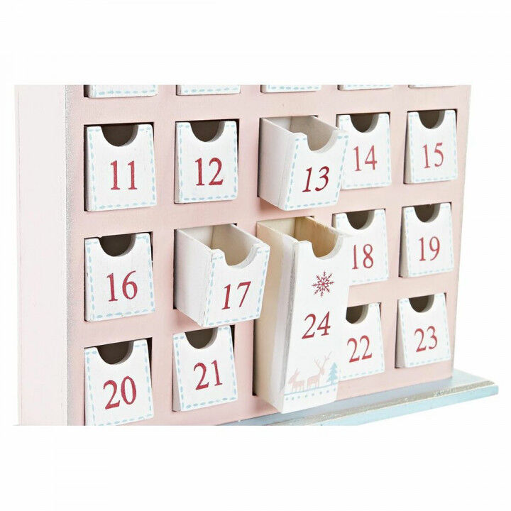 Calendario de Adviento DKD Home Decor Madera Casa (27 x 7 x 40 cm) (2 Unidades)