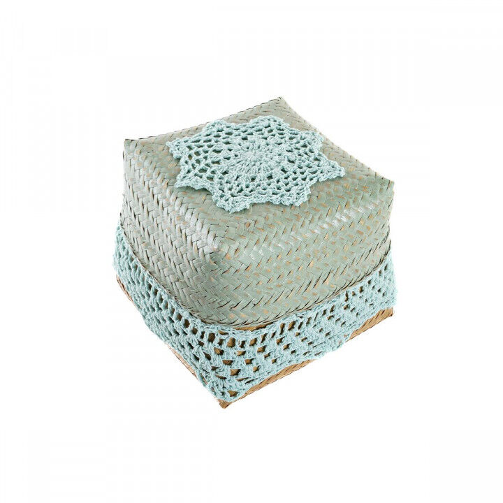 Set of decorative boxes DKD Home Decor Blue Turquoise Natural Light grey Bamboo Boho