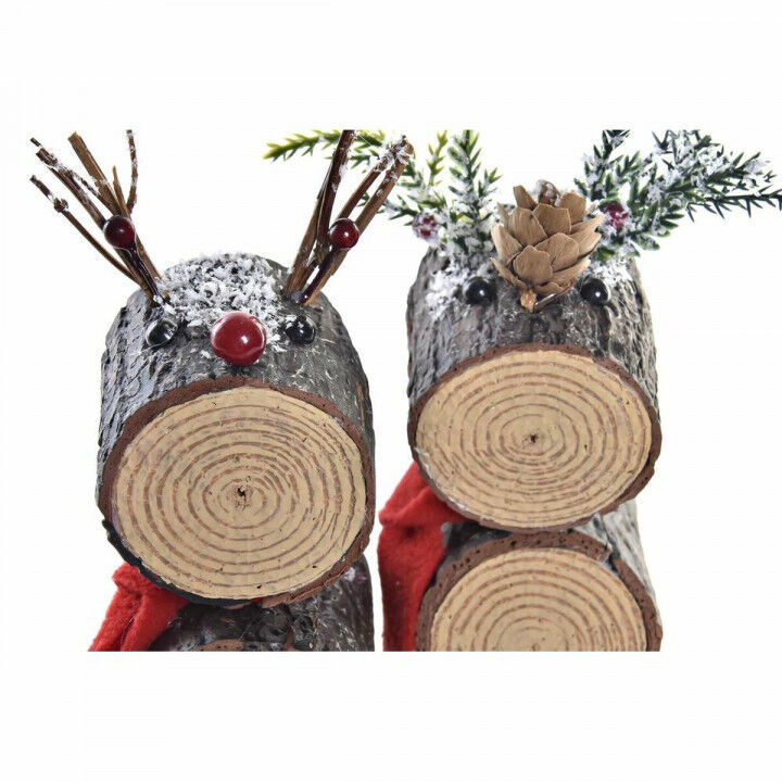 Statua Decorativa DKD Home Decor Natale Porporina Renna Betulla (10 x 9 x 23 cm) (2 Unità)