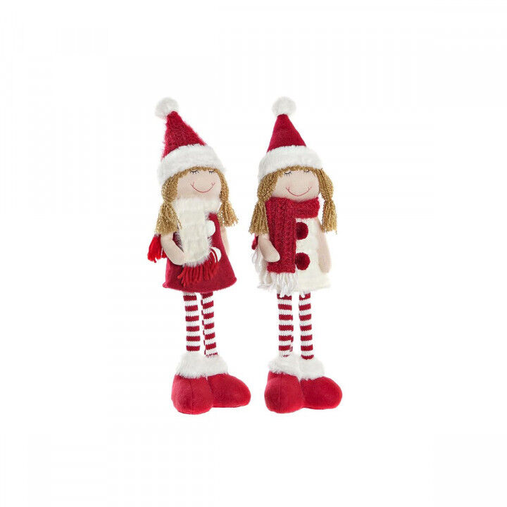 Deko-Figur DKD Home Decor Weihnachten Puppe Polyester Mädchen (11 x 7 x 43 cm) (2 Stück)