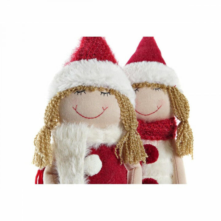 Figura Decorativa DKD Home Decor Navidad Muñeca Poliéster Niñas (11 x 7 x 43 cm) (2 Unidades)