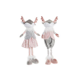 Decoratieve figuren DKD Home Decor Kerstmis Dier Polyester Herten (15 x 11 x 49 cm) (2 Stuks)