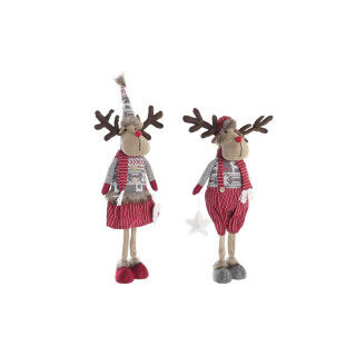 Figurine Décorative DKD Home Decor Noël Renne Polyester (20 x 10 x 58 cm) (2 Unités)