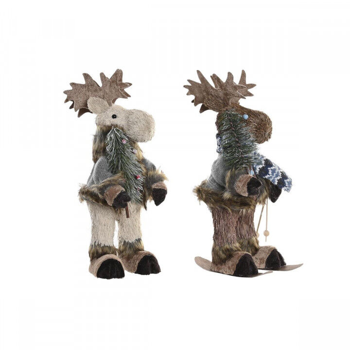 Deko-Figur DKD Home Decor Weihnachten Rentier natürlich polystyrol (15 x 16 x 35 cm) (2 Stück)