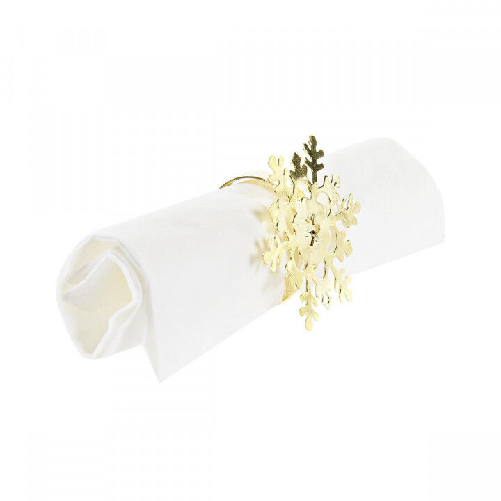 Porte-serviettes DKD Home Decor Lot Métal Flocons de neige (5 x 5 x 17 cm) (2 Unités)