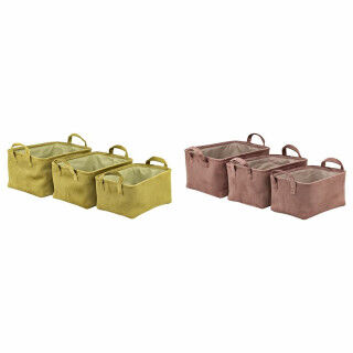 Set di Cestini DKD Home Decor Senape Terracotta 38 x 29 x 20 cm 3 Pezzi (2 Unità)