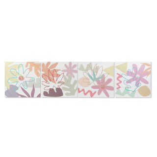 Leinwand DKD Home Decor Blomster (60 x 1,8 x 60 cm) (4 Stück)