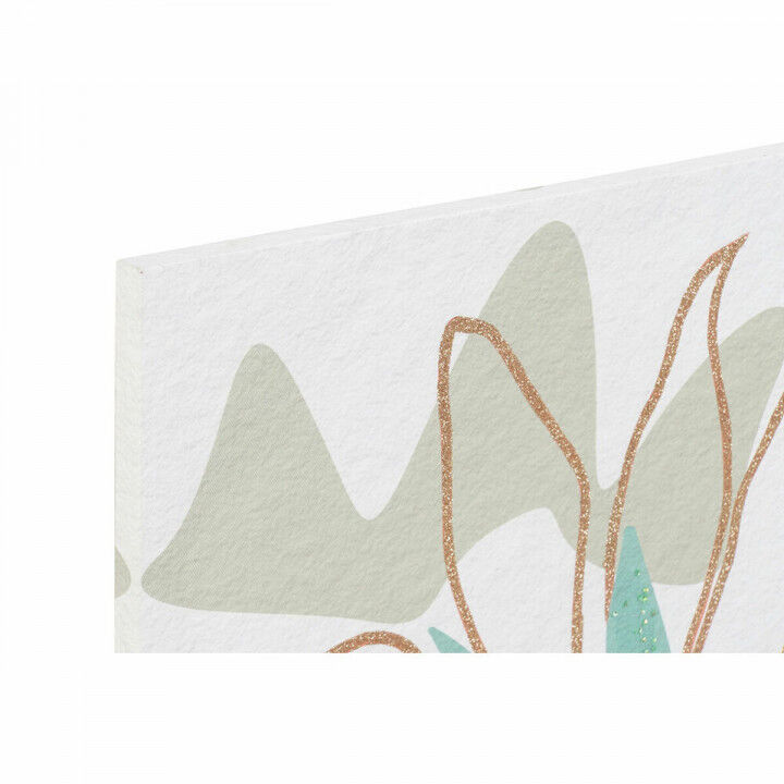 Lienzo DKD Home Decor Flores (60 x 1,8 x 60 cm) (4 Unidades)